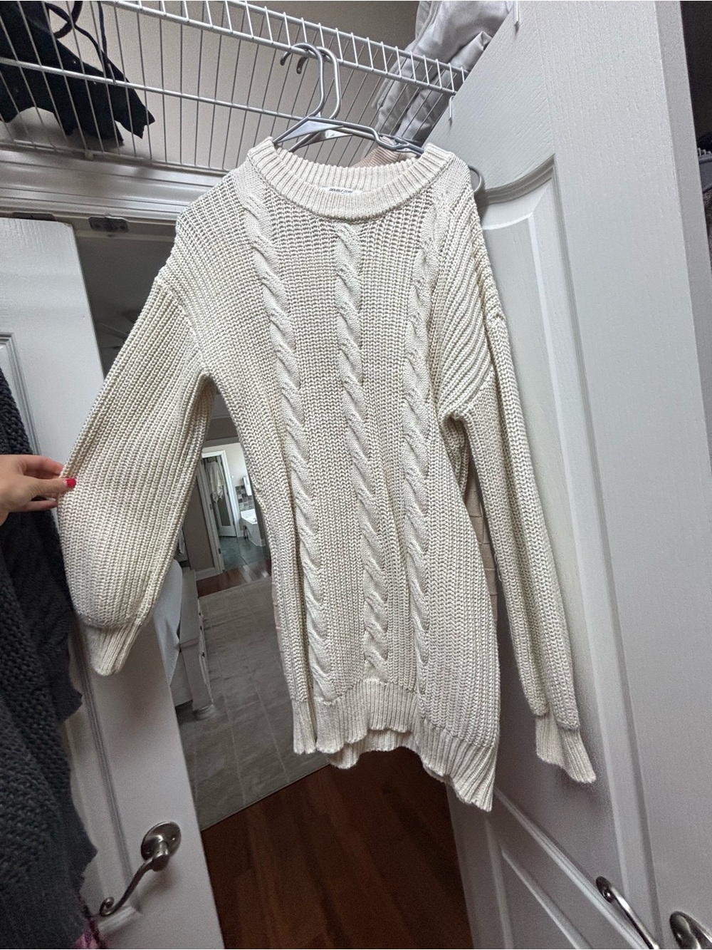 Double Zero Cream Cable Knit Mini Dress
